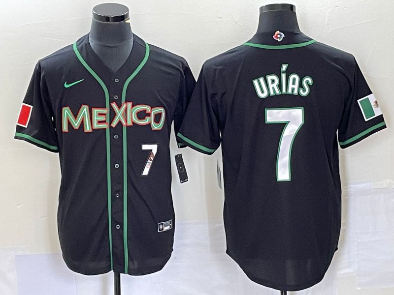 Men 2023 World Cub Mexico #7 Urias Black white Nike MLB Jersey26->more jerseys->MLB Jersey